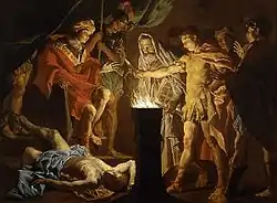'Mucius Scaevola in the Presence of Lars Porsenna', oil on canvas painting by Matthias