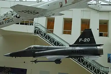 Northrop F-20 Tigershark בתערוכת המדע של קליפורניה בלוס אנג'לס