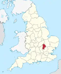 Bedfordshire (ceremonial county) in England.svg