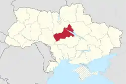 Cherkasy in Ukraine (claims hatched).svg