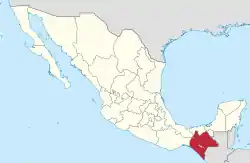Chiapas in Mexico (location map scheme).svg