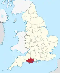 Dorset (ceremonial county) in England.svg