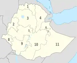 Ethiopia, administrative divisions - Nmbrs - monochrome.svg