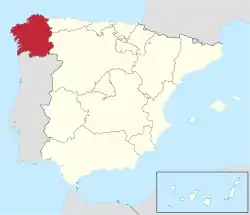Galicia in Spain (including Canarias).svg