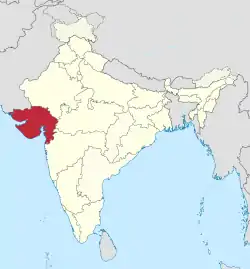 Gujarat in India (disputed hatched).svg