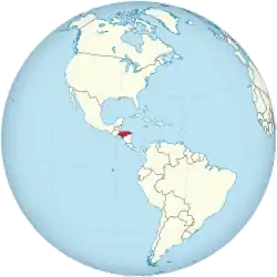 Honduras on the globe (Americas centered).svg