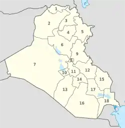 Iraq, administrative divisions - Nmbrs - monochrome.svg