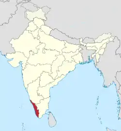Kerala in India (disputed hatched).svg