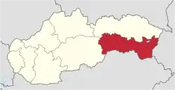 Kosicky kraj in Slovakia.svg