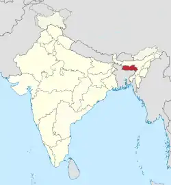 Meghalaya in India (disputed hatched).svg