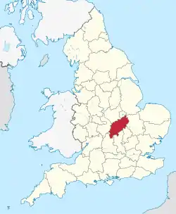 Northamptonshire (ceremonial county) in England.svg