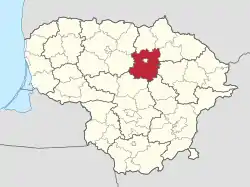 Panevezys district in Lithuania.svg