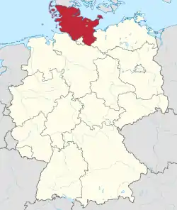 Schleswig-Holstein in Germany (+special island marker).svg