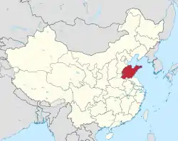 Shandong in China (+all claims hatched).svg