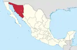 Sonora in Mexico (location map scheme).svg