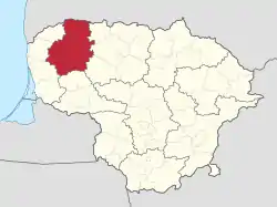 Telsiai County in Lithuania.svg