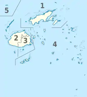 Fiji, administrative divisions - Nmbrs - monochrome.svg