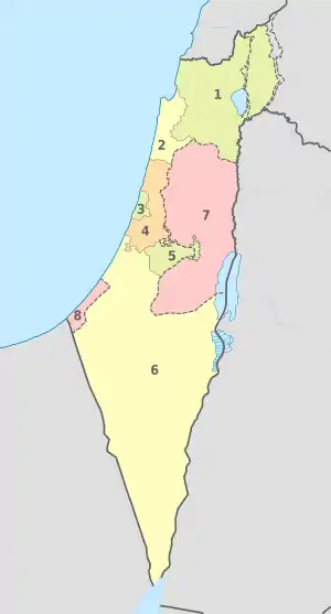Israel (maximum), administrative divisions - Nmbrs - colored.svg