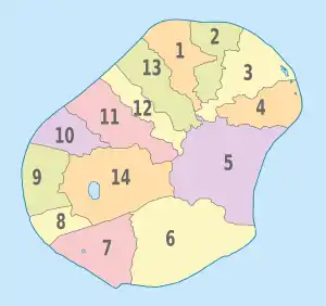 Nauru, administrative divisions - Nmbrs - colored.svg