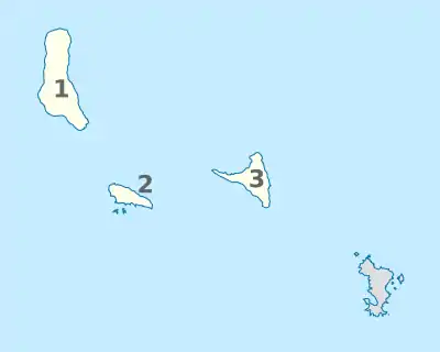 Comoros, administrative divisions - Nmbrs - monochrome.svg