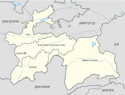 Tajikistan, administrative divisions - he - monochrome.svg