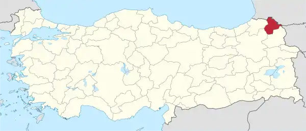 Ardahan in Turkey.svg