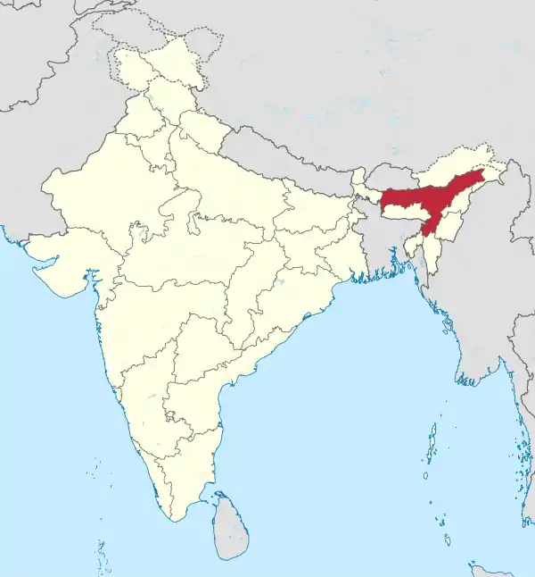 Assam in India (claimed and disputed hatched).svg