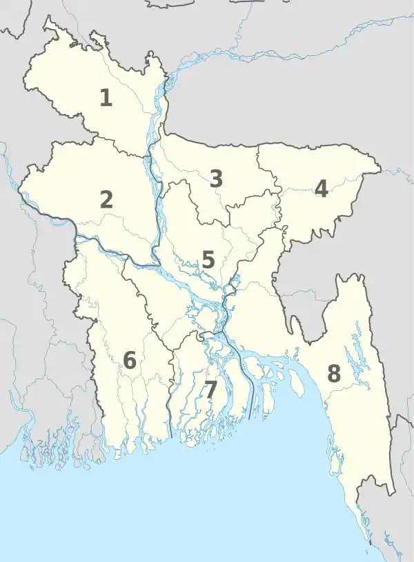 Bangladesh, administrative divisions - Nmbrs - monochrome.svg