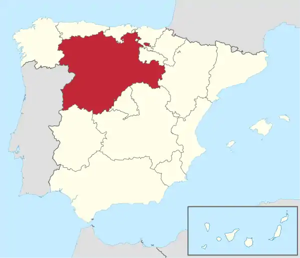 Castilla y Leon in Spain (including Canarias).svg
