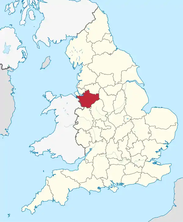 Cheshire (ceremonial county) in England.svg