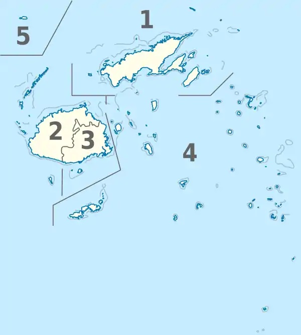 Fiji, administrative divisions - Nmbrs - monochrome.svg
