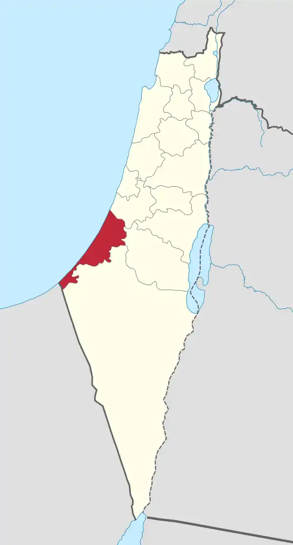Gaza Subdistrict In Mandatory Palestine 1920-1948.svg