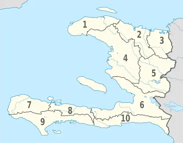 Haiti, administrative divisions - Nmbrs - monochrome.svg
