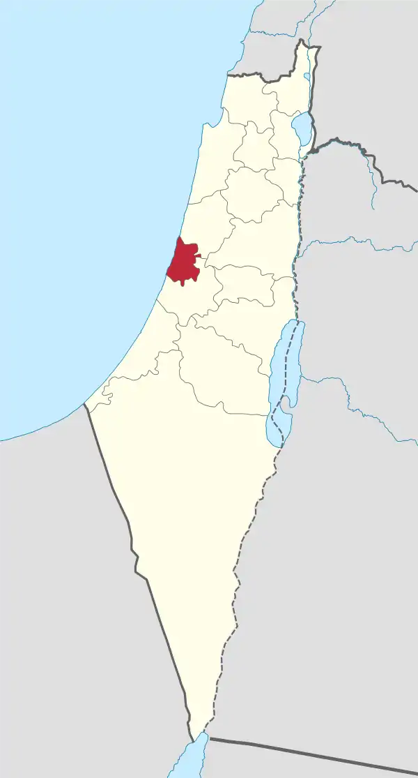 Jaffa Subdistrict In Mandatory Palestine 1920-1948.svg