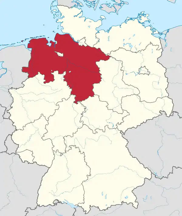 Lower Saxony in Germany.svg