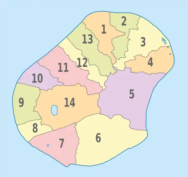 Nauru, administrative divisions - Nmbrs - colored.svg