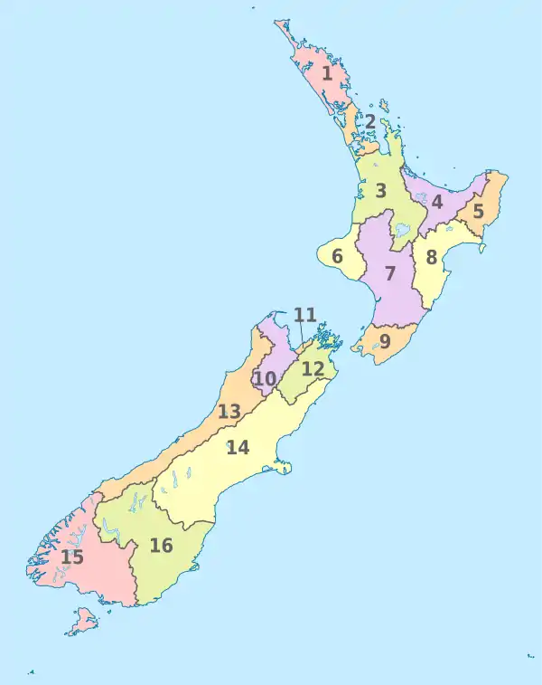 New Zealand, administrative divisions - Nmbrs - colored.svg