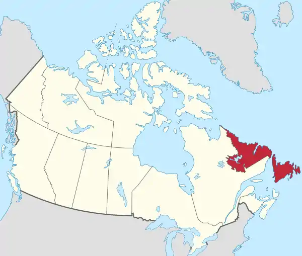 Newfoundland and Labrador in Canada.svg