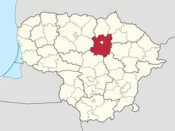 Panevezys district in Lithuania.svg