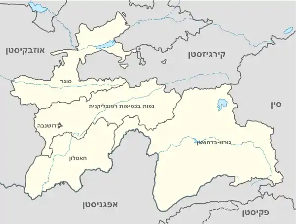 Tajikistan, administrative divisions - he - monochrome.svg