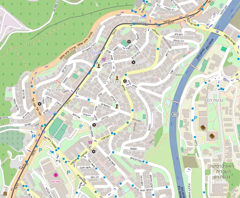 Beit HaKerem Yefeh Nof Map.svg